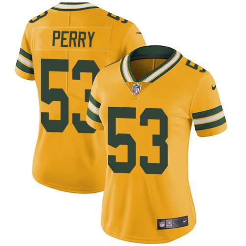 Nike Packers #53 Nick Perry Yellow Women's Stitched NFL Limited Rush Jersey - Click Image to Close